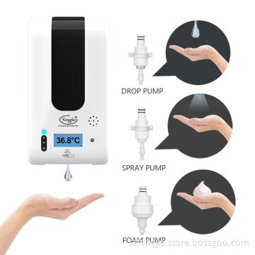 Automatic Alcohol Dispenser with Integrated Thermometer for Temperature Measurement and Disinfection